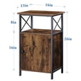 thumbnail image 6 of VECELO 3-Piece Bedroom Set Queen Size Metal Bed Frame and 2 Brown Nightstand, 6 of 8