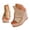Rose Gold, variant on Women's Wedge Platform Slide on Sandals Open Toe Cork Faux Leather Dress Summer Slippers Shoes Rose Gold 9.5