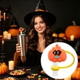 thumbnail image 5 of Aoznliie Straw Toppers, 10Pcs Silicone Straw Covers with Cute Pumpkin Skull Ghost Designs,Reusable Drink Straw Accessories for Halloween Party,4x2x2in, 5 of 9