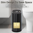 thumbnail image 3 of Small Bathroom Trash Can with Press Type Lid, Toilet Brush and Holder Set,Slim Black Bathroom Garbage Can, Slim Narrow Trash Bin 2.6 Gallon Garbage Bin, 75Counts Trash Bags, 3 of 13