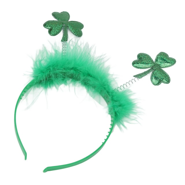 Diadema de trébol verde diadema de trébol verde pluma de plástico elástica para el día de San Patricio para mujeres ANGGREK Otros