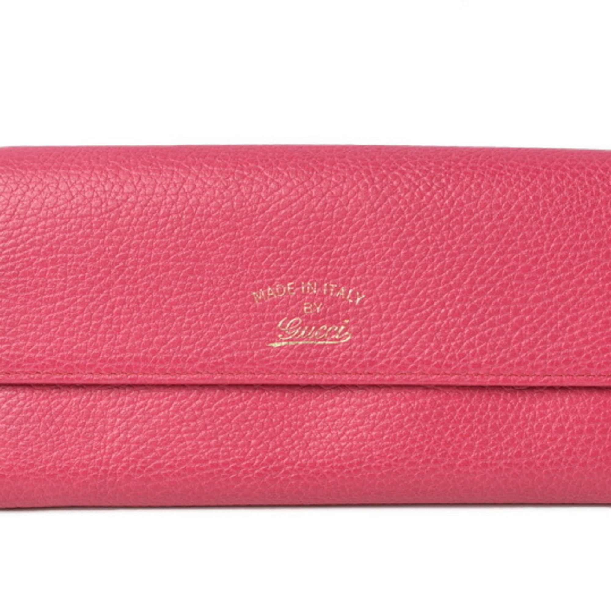 Authenticated Used Gucci Wallet GUCCI Long Swing Leather Pink 354496 -  