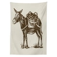 thumbnail image 3 of Ambesonne Donkey Tablecloth Rectangular Table Cover, Vintage Animal with Baskets, 52"x70", Dark Cocoa and Pearl, 3 of 4