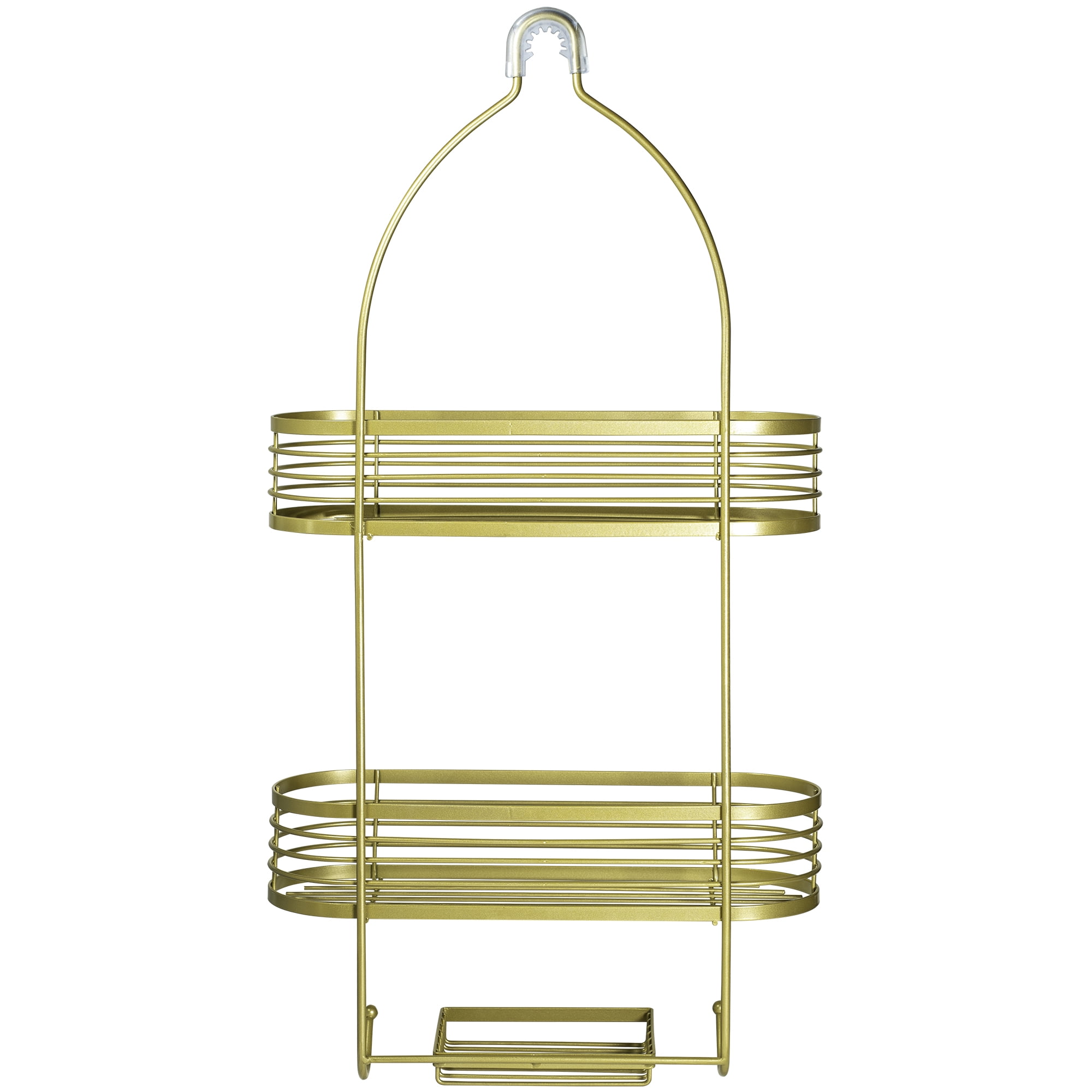 Acento 3-Tier Hanging Shower Caddy with Suction Cups, Non-Slip Neck, Bathroom Organizer, Gold