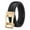 Black, variant on COM1950s Belts for Men, Women's Belt Automatic Leather Belt Men's Western Belt Easy-Click Women's Belt Decorative Waist Belt with Gold-Coloured Buckle No Holes for Business Suit and Dr