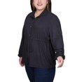 thumbnail image 2 of Plus Size Long Dolman Sleeve Drawstring-Waist Tunic Top, 2 of 3
