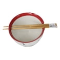 thumbnail image 2 of Japanese Crane On Cherry Blossoms Ceramic Donburi Ramen Bowl With Chopsticks Set, 2 of 9