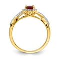 thumbnail image 2 of 14K Yellow Gold Ring Band Gemstone Ruby Oval Red Diamond Round, Size 6, 2 of 3