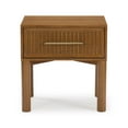 thumbnail image 6 of Sera Fluted 1 Drawer Nightstand with Brass Handle, Pecan, 6 of 9