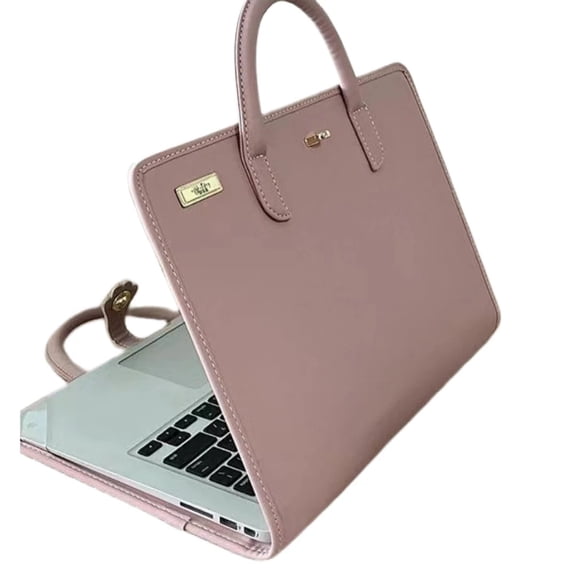 POITVD 16-Inch Pink Laptop Bag & Case - 2-in-1 Cute Girly Style Portable Laptop Sleeve with Handle, Protective Carrying Bag