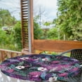 thumbnail image 2 of Ambesonne Floral Fitted Round Tablecloth, Cosmos Universe Bloom Starry, 56"- 60" Diameter, Fuchsia Purple Teal, 2 of 5