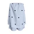 thumbnail image 4 of Vdoaml Women 2 Piece Matching Set Ladies Strapless Tube Top Shorts Loose Casual Polka Dot Summer Lounge Outfits M Light Blue, 4 of 4
