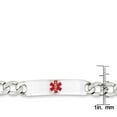 thumbnail image 5 of Primal Silver Sterling Silver Polished Medical Figaro Anchor Link ID Bracelet, 5 of 5