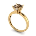 thumbnail image 2 of 1.5 ctw Solitaire Anniversary Ring for Women | Round Cut Simulated Champagne Diamond | Hyperallergenic Solid 18K Yellow Gold, 2 of 5