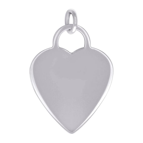 925 Sterling Silver Womens Engravable Disc Love Heart Charm Pendant Necklace Pendant for Women