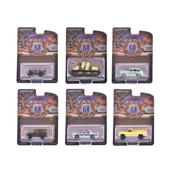 "Battalion 64" Series 5 Set of 6 pieces 1/64 Diecast Model Car by Greenlight