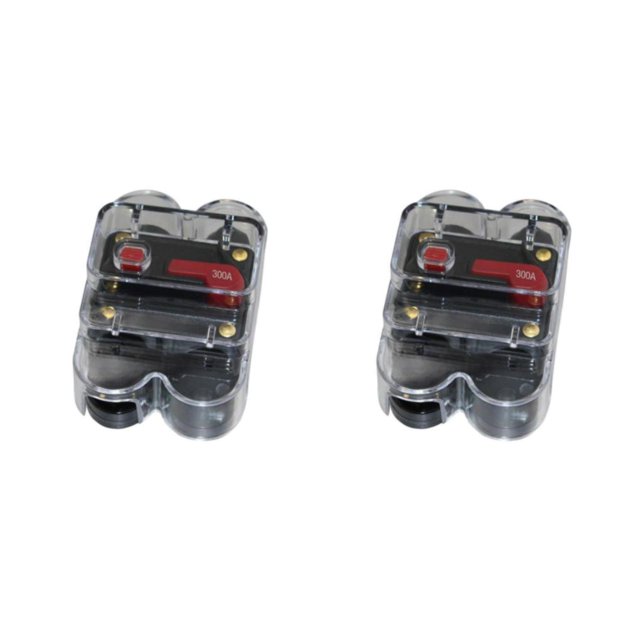 Guardoinrt Car Auto Audio Radio In Line Fuse Breaker Circuit For DC 12V Black 300A 2Set