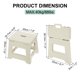 thumbnail image 2 of Uxcell Taburete de paso plegable de 8" para adultos, capacidad de 88 lbs, taburete antideslizante con mango, taburete pequeño blanco, 2 of 7