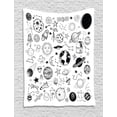 thumbnail image 1 of Boy's Tapestry, Hand Drawn Planets Asteroids Constellations Monochrome Elements from the Universe, Wall Hanging for Bedroom Living Room Dorm Decor, 40W X 60L Inches, Black White, by Ambesonne, 1 of 2