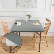 Nkmbld Rustic Table Cover Decoration Tablecloth Stretch Square Wrapped Stretch Table Cover for Party Picnic Dinner Decor, Gray