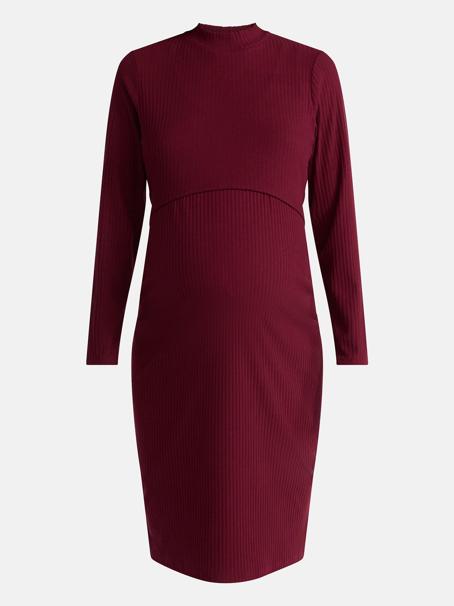 Time and Tru Women's Maternity Ribbed Dress Set, 2-Piece, Size S-XXL