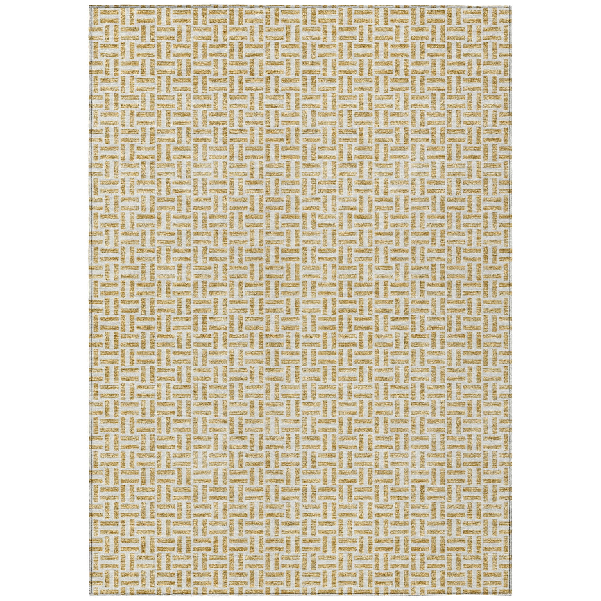 Addison Rugs Chantille Indoor/Outdoor Transitional Geometric Gold Washable Rectangle Rug, 10' x 14'