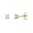 thumbnail image 4 of 14k Yellow Gold 3/8Ct TDW Princess-Cut Diamond Solitaire Stud Earrings, 4 of 6