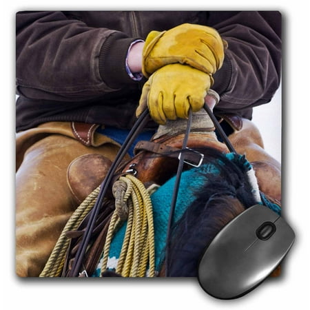3dRose Cowboy saddles, boots, Hideout Ranch, Wyoming - US51 JRE0017 - Joe Restuccia III, Mouse Pad, 8 by 8 inches