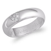 Vow & Forever Personalized Planet Bridal 14K Gold over Sterling Silver Marquise White Topaz and Diamond Name Wedding Ring