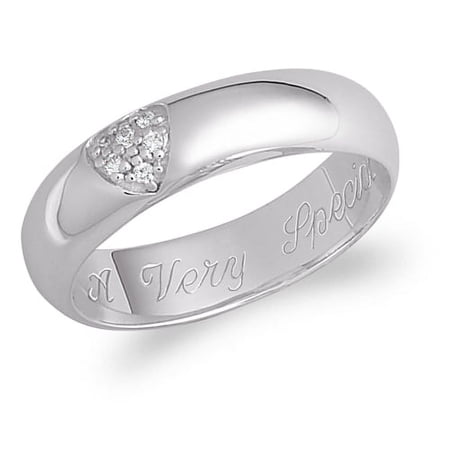 Vow & Forever Personalized Planet Bridal 14K Gold over Sterling Silver Marquise White Topaz and Diamond Name Wedding Ring