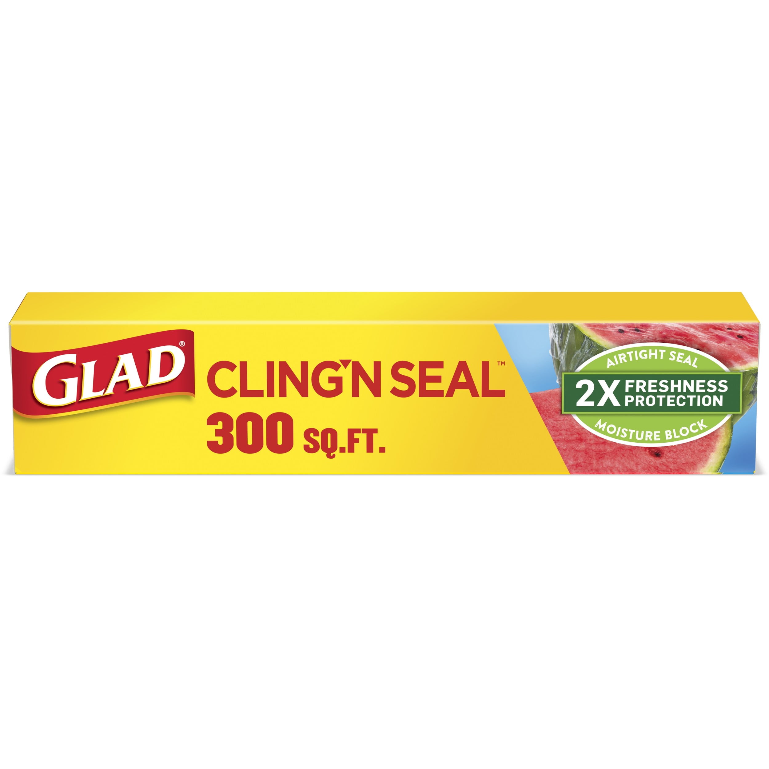Glad Cling N Seal Plastic Food Wrap, 300 Square Foot Roll