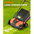 thumbnail image 4 of DOVAMAN Electric Lawn Dethatcher & Scarifier, 16-Inch 15A 2-in-1 Corded Tool with 5-Position Depth Adjustment and 12-Gal Collection Bag, 4 of 8