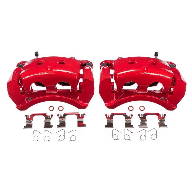Power Stop Front Pair of Red Powder Coated Calipers S7146