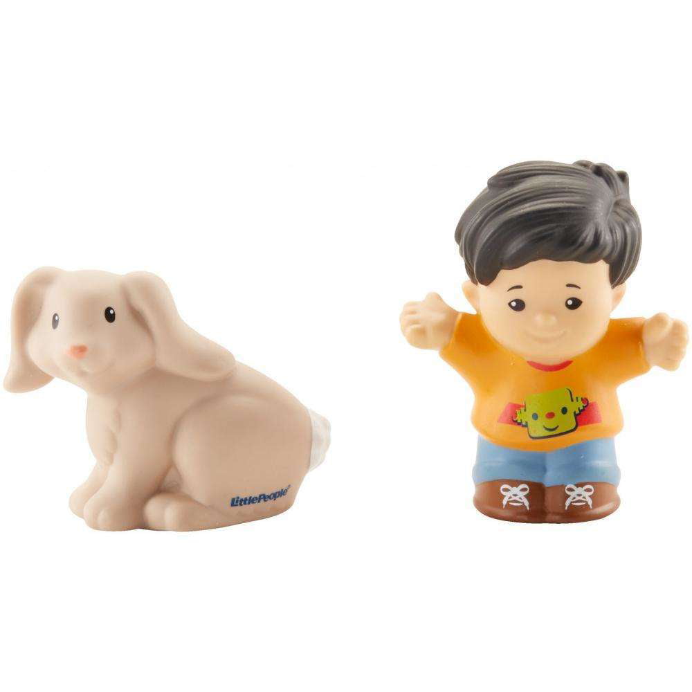 2x Fisher Price Little People Animal Koby & Rabbit bunny Camp Pet Shop Farm Toy 