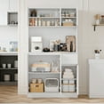thumbnail image 5 of 71" Tall White Kitchen Pantry Cabinet, Kitchen Pantry Storage Cabinet with Power Outlet, Freestanding Kitchen Hutch with countertop, 5 of 7