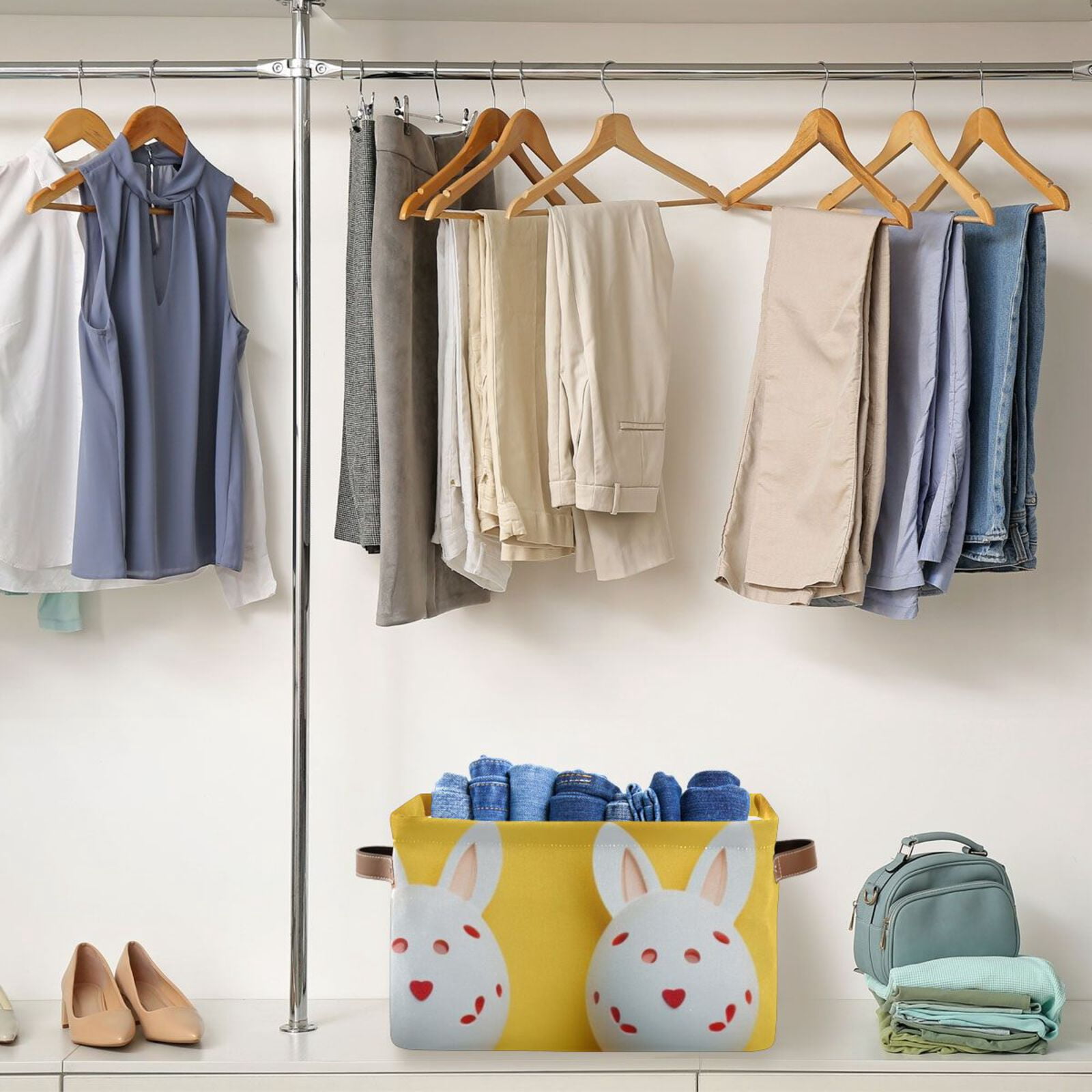 Easter Eggs Rabbit Ear Storage Bins Baskets With Handles Storage Box Clothes Organizer Organization Toys
