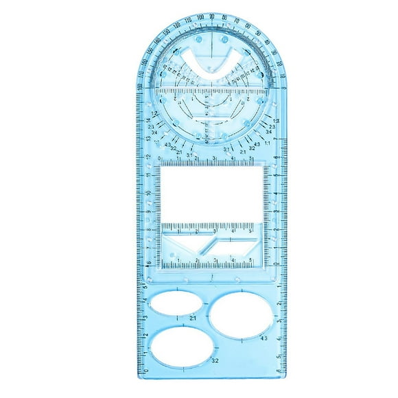 WREESH Multifunctional Student Math Ruler,Multifunctional Rotatable Active Math Ruler Drawing Template