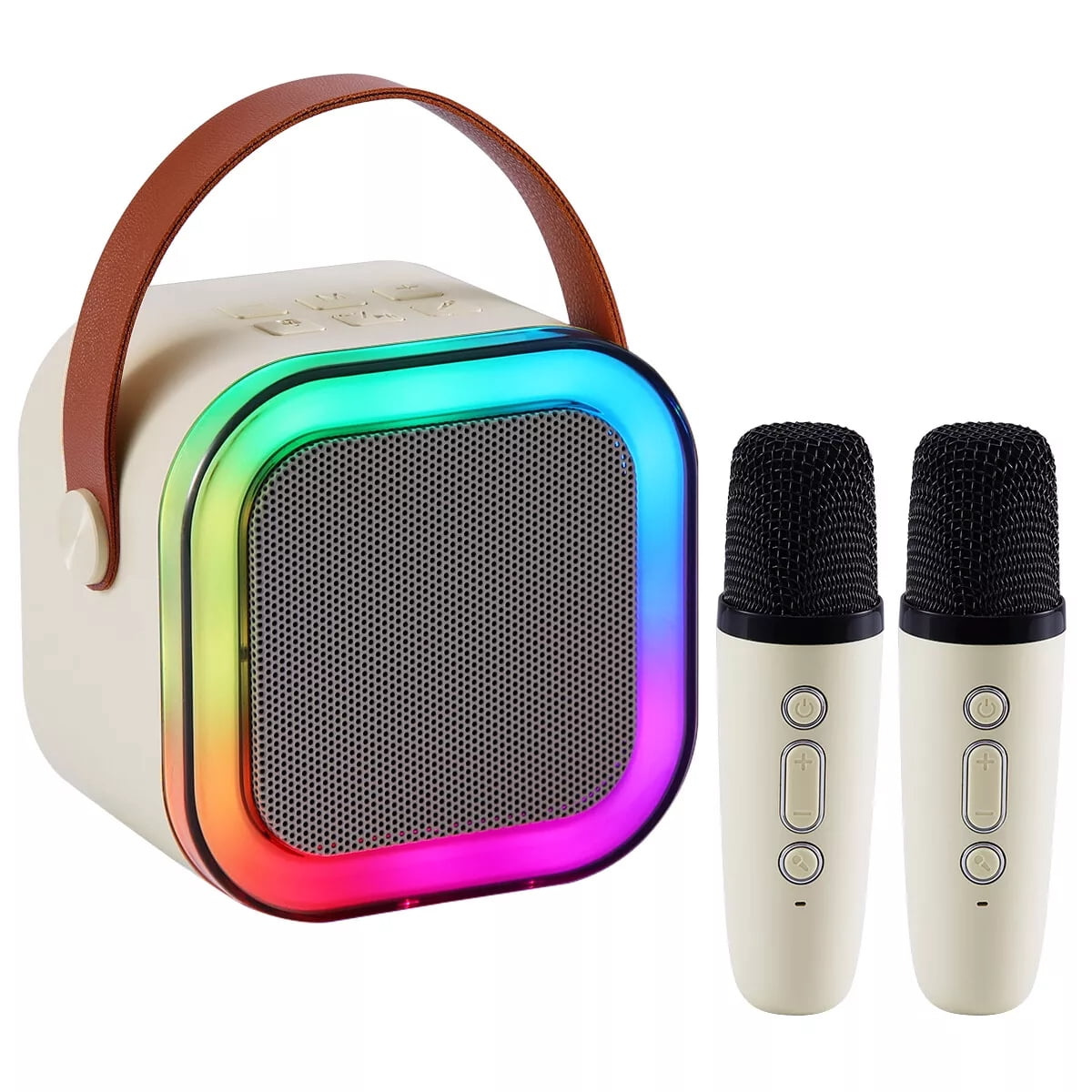 Kids Mini Karaoke Machine Portable Bluetooth Speaker + Dual Wireless Microphone