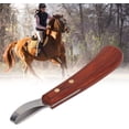 thumbnail image 5 of Cuchillo para pezuña con hebilla de herrador, cuchillo ovalado para pezuña de caballo, mango de hoja de acero inoxidable, 1 ud., 5 of 5