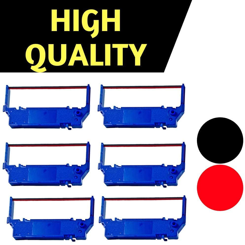 RC800B, RC800R, RC800B/R, RC800BR Pack of 6 Best Ink Compatible Printer Ribbon Black/Red for use in Star SP700 RC700 SP712 SP717 SP742 SP747 