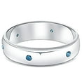 thumbnail image 4 of Pompeii Mens Blue Diamond Wedding Ring 10K White Gold (Blue,SI1-SI2), 4 of 4