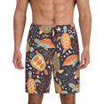 thumbnail image 1 of Balery Turtles and Sea Plants Pantalones cortos de pijama de punto de algodón para hombre con cinturilla y bolsillos-X-Large, 1 of 6