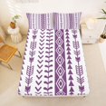 thumbnail image 5 of jejeloiu Western Vintage Geometric Bed Sheets For Girls,Rustic Tribal Full Size Sheets,Purple White,4-Piece,1 Flat Sheet, 1 Fitted Sheet and 2 Pillowcases, 5 of 6