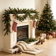 thumbnail image 6 of 2026 Christmas Indoor Home Decor 180cm Artificial Pines Garland With Red Berries Light Weight Christmas Greenerys Decor For Stair Railing Fireplace Mantel Holiday Ornament, 6 of 6