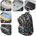 thumbnail image 4 of Dinosaur and Rocket Navy Pattern Cute School Backpack Bag with Padded Back and Adjustable Shoulder Straps 16.9 X 12.6 X 5.9 Inches, 4 of 5