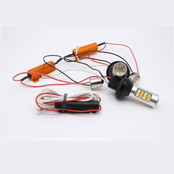 For Car Lighting 2pcs 1156 2835 High Power Dual Color back LED Bulb 42LED Daytime Running Turn Signal Lamp BA15S red + yellow