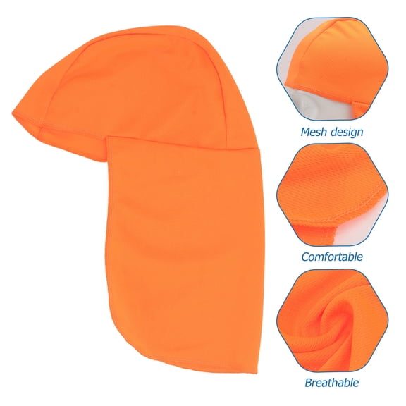 LABRIMP Cycling Hat Long Tail Sun Hat Orange Ice Silk Mesh Fabric 1Pcs 16.5x8.7in