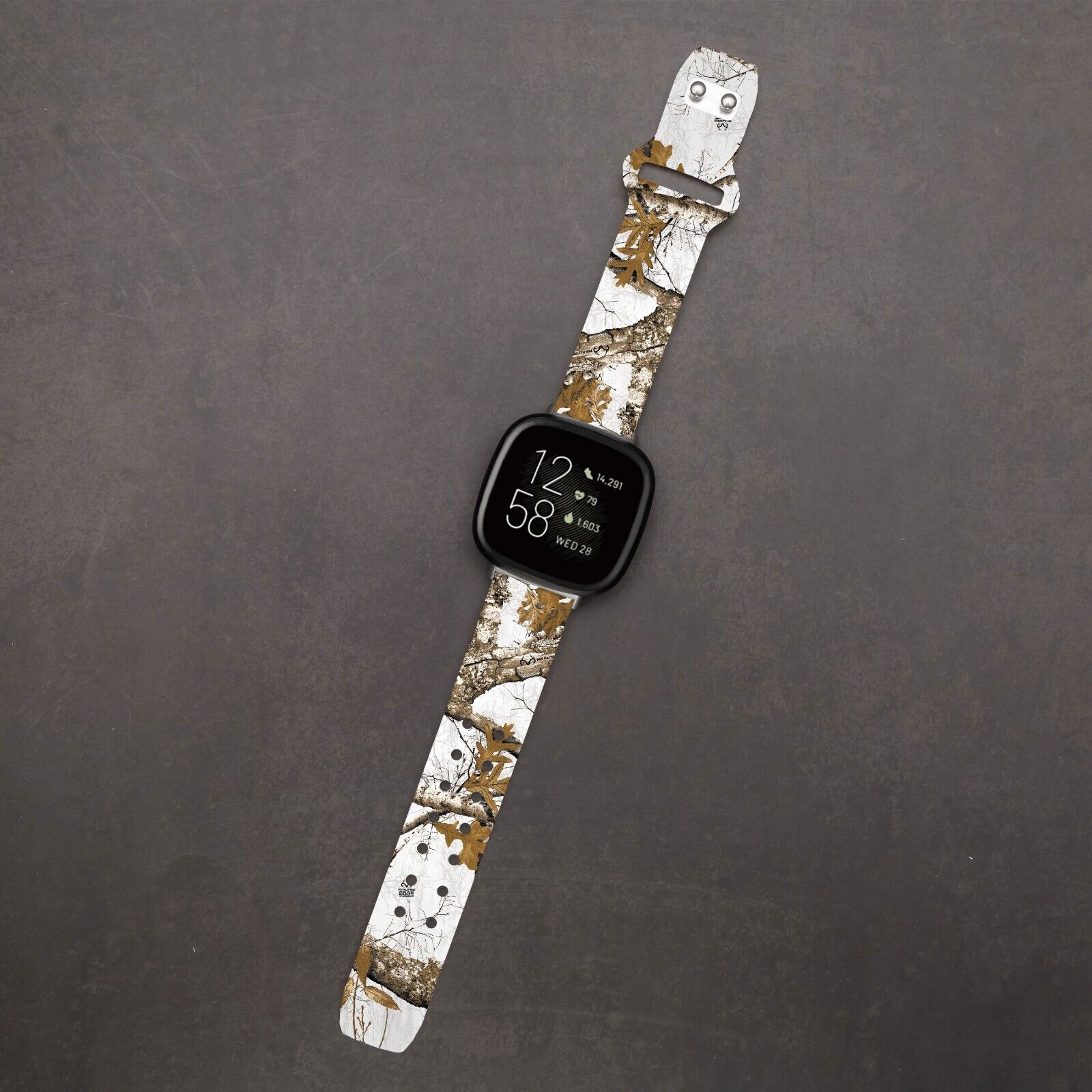 Realtree Edge HD Unisex Watch Band for FitBit Versa 3 & Sense - 20mm Short Snow by Affinity Bands