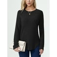 thumbnail image 4 of Aiyino Women's Long Sleeve Shirt Tunic Tops For Women Pullover Sweaters Crew Neck,Black XL, 4 of 10
