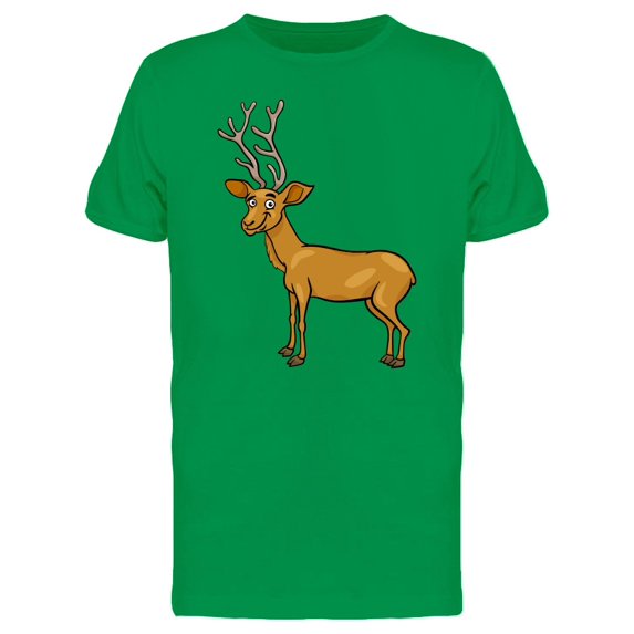 Adorable Wapiti Elk Cartoon Tee Men's -Image by Shutterstock